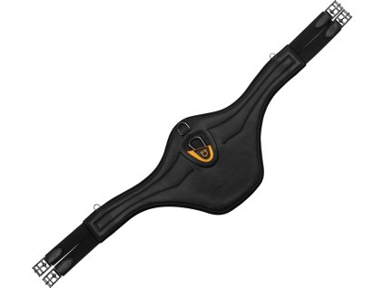 Popręg z fartuchem Equestro z perforowanego neoprenu, czarny