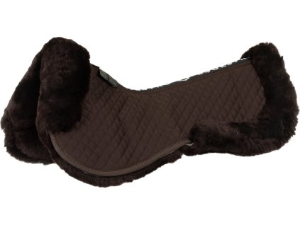 Podkładka pod siodło ze skóry jagnięcej Equestro, COB/FULL, brązowa