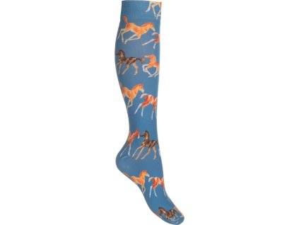 Podkolanówki jeździeckie Pony Club HKM, dla dzieci, Smokey Blue