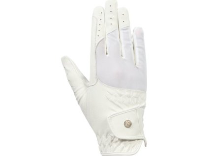 Rękawiczki jeździeckie Samira HKM, dla dorosłych, białe