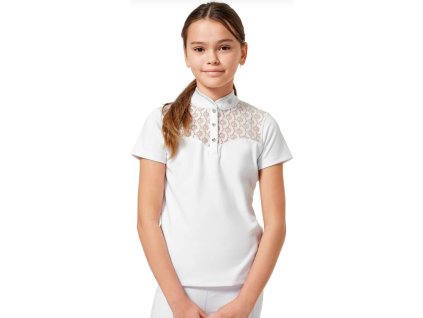 Koszulka konkursowa Crystal Champion Equestrian Stockholm, dziecięca, biała