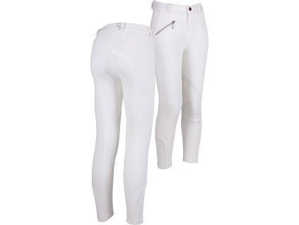 Bryczesy Junior Q-essentials z lejem kolanowym, dla dzieci, białe