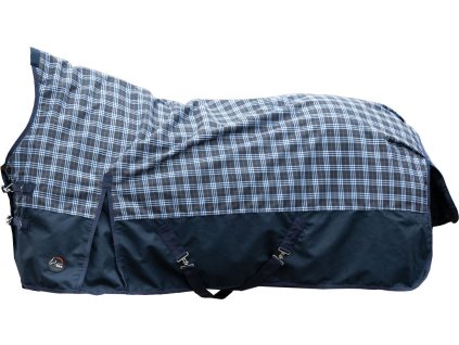 Derka padokowa Glasgow HKM, z wysokim kołnierzem, z polarem, deep blue check