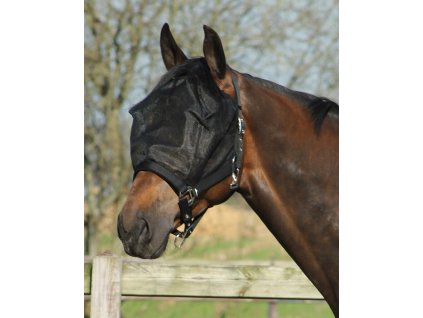 Kantar z maską przeciw owadom bez uszu QHP, Czarny