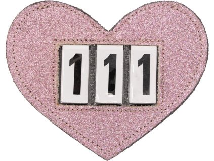 Etui na numery startowe Heart QHP, 1 szt., trzycyfrowe, różowy