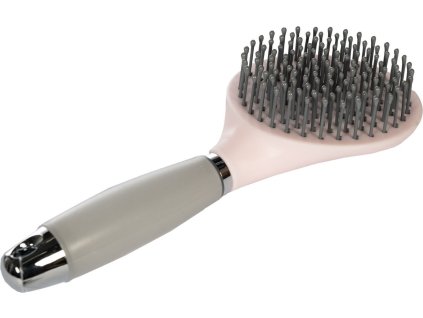 Szczotka do grzywy i ogona HKM, z żelową rączką, light rose/light grey