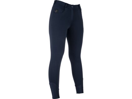 Bryczesy jeździeckie Comfort Style HKM, z pełnym lejem, zintegrowane grzanie, deep blue