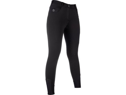 Bryczesy jeździeckie Comfort Style HKM, z pełnym lejem, zintegrowane grzanie, czarne