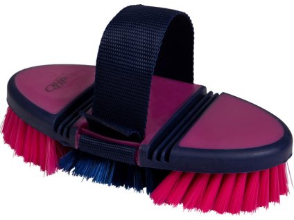Szczotka do ciała elastyczna QHP, fuksja/granatowy