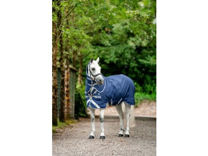 Derka wodoodporna Rhino Plus Pony, z kapturem, 100 g, navy/titanium grey & classic blue