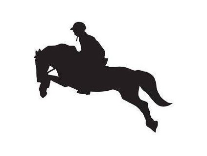 Naklejka samochodowa HKM, koń skokowy 2, czarny