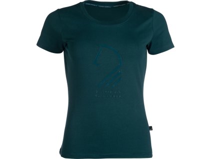 T-shirt Livigno Horse Head Lauria Garrelli, damski, deep green