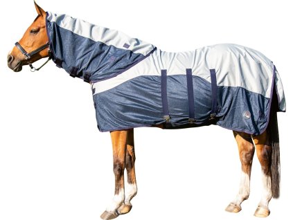 Derka przeciw owadom Rain HKM, z częścią na szyję, deep blue/grey