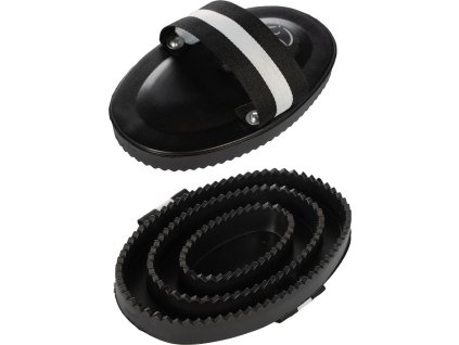 Plastikowe zgrzebło Fiona HKM, czarne