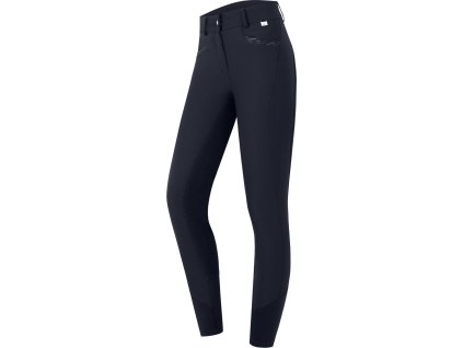 Bryczesy Oktavia ELT, z pełnym lejem skórzanym, damskie, deep blue