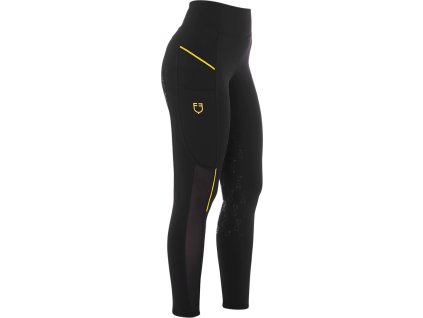 Bryczesy jeździeckie Micro Mesh Equestro, z pełnym lejem, damskie, czarne