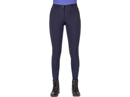 Bryczesy Nyomi QHP, z lejem kolanowym, damskie, granatowe