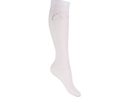 Podkolanówki jeździeckie Team HKM, damskie, para, białe