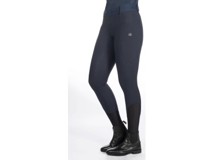 Legginsy jeździeckie Aruba HKM, z pełnym lejem, damskie, deep blue