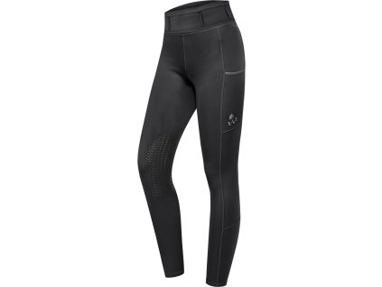 Bryczesy jeździeckie Ella ELT z lejem kolanowym, czarne