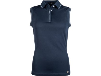 Koszulka polo Catherine HKM, bez rękawów, damska, deep blue