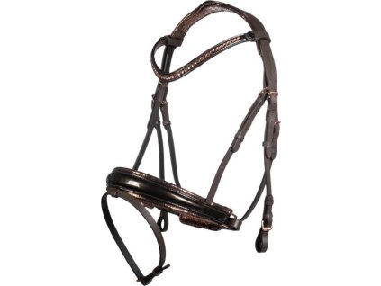 Ogłowie Sofia HKM, brown/rosegold