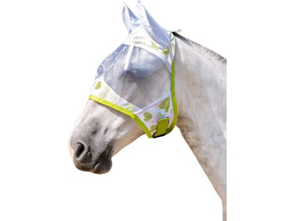 Maska przeciw owadom Flamingo HKM, z ochroną uszu, green/pink