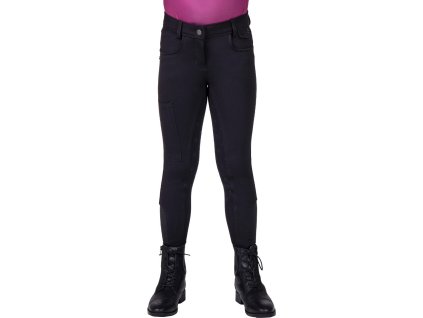 Bryczesy Djune QHP, z pełnym lejem, dla dzieci, czarne