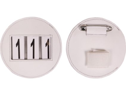 Numer startowy Modeste QHP, 1 szt., trzycyfrowy, okrągły, biały