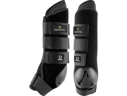 Neoprenowe ochraniacze stajenne na ścięgna Equestro, para, czarne