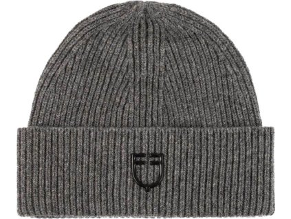 Zimowa Czapka Wełniana Dzianinowa Equestro, melange grey