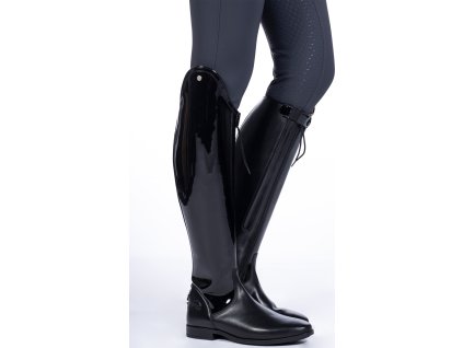 Oficerki Lynette HKM, bardzo szerokie łydki, dla dorosłych, czarne