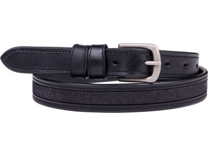 Skórzany pasek Hailyn QHP, czarny