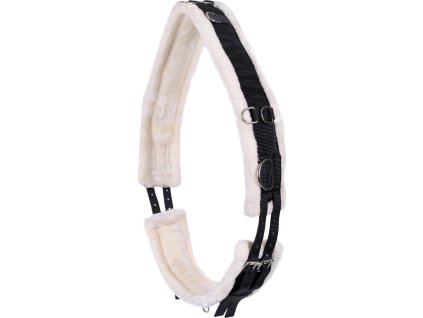 Pas do lonżowania Ontario QHP, ze skórą jagnięcą, czarny