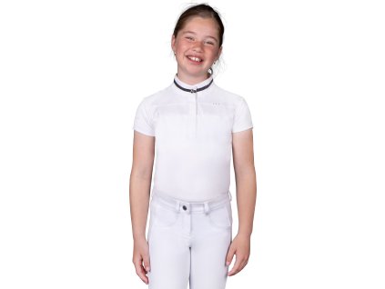 Koszulka konkursowa Kae QHP, dziecięca, biała