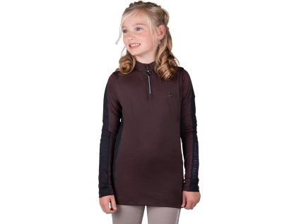 Koszulka termoaktywna Julin QHP, dla dzieci, coffee