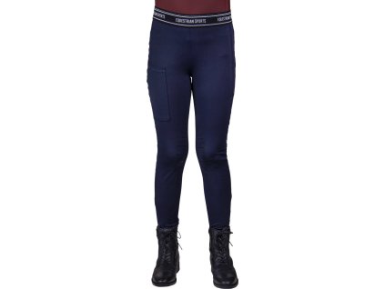 Bryczesy QHP Qiara, z lejem kolanowym, dziecięce, navy