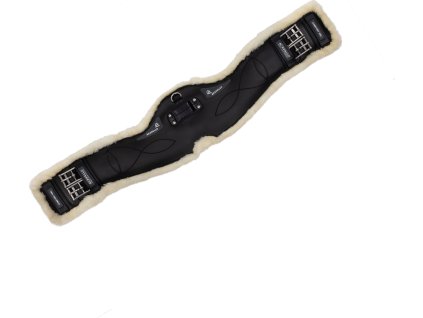 Popręg żelowy i PVC Acavallo, z futerkiem, czarny