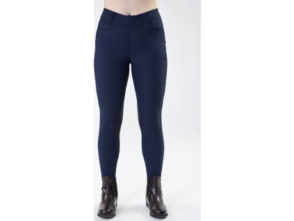 Legginsy jeździeckie Easefit Horseware, z gripem na kolanach, zimowe, damskie, core navy