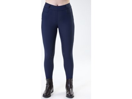 Legginsy jeździeckie Easefit Horseware, z lejem, zimowe, damskie, core navy