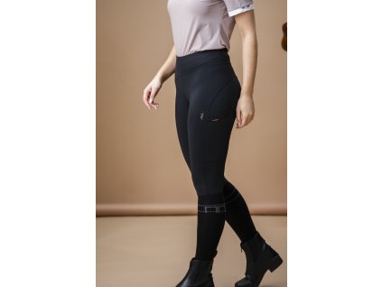 Legginsy jeździeckie Alba AA, z gripem, zimowe, damskie, core black