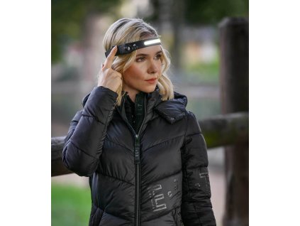 Latarka czołowa z czujnikiem LED ELT, czarna