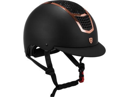 Kask jeździecki Eclipse Stone Mat Equestro, black/black rose gold