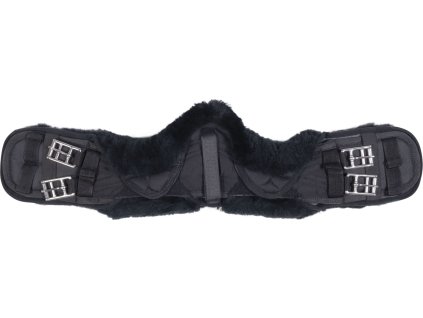 Popręg HKM, ze skórą jagnięcą, czarny