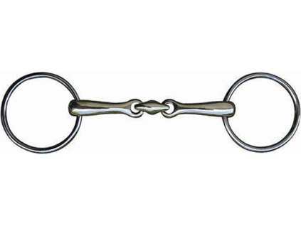 Wędzidło podwójnie łamane HKM, 14 mm, stal nierdzewna