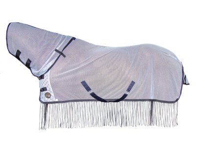 Derka przeciw owadom z frędzlami HKM, z częścią na szyję, silver/grey