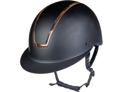 Kask jeździecki Lady Shield HKM, czarny/różowozłoty