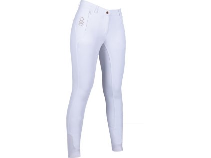 Bryczesy Alexis HKM, z pełnym lejem, białe