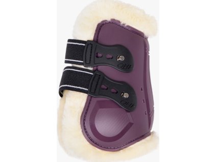 Ochraniacze na ścięgna tylne Menton QHP, ze skórą jagnięcą, para, plum
