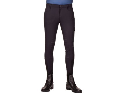 Bryczesy Swen QHP, z silikonowym wykończeniem, czarne